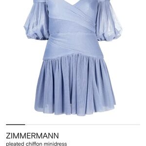 Zimmermann Light Blue Chiffon Mini Dress